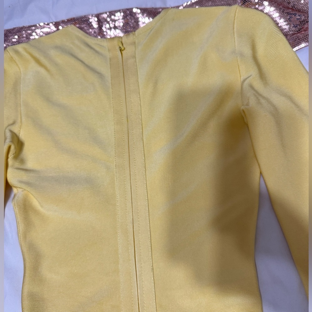 House Of CB Giacomina Elegant Yellow Bandage Dress - Picture 10 of 17